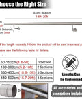 Heavy Duty Stainless Steel Handrail Kit For Indoor And Outdoor Decks Stairs And Balconies With No Sweat Wall Mount Setup and Pro Grade Two Inch Tubing Safety Guard Rail System size guide infographic.