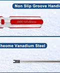 Beefy Chrome Vanadium U Type Screwdriver Set With Rock Solid Magnetic Tips And No Nonsense Tamper Resistant Safety Pin Bits For Precision Tech Repair Projects, showing non-slip handle and chrome vanadium tip.