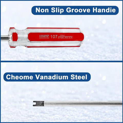 Beefy Chrome Vanadium U Type Screwdriver Set With Rock Solid Magnetic Tips And No Nonsense Tamper Resistant Safety Pin Bits For Precision Tech Repair Projects, showing non-slip handle and chrome vanadium tip.