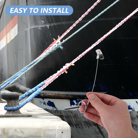 Stainless Steel Boat Bimini Top Pins Quick Release 2 Pack With Lanyard Tough Marine Canopy Hardware For Sailboats And Yachts Easy Install And Secure Fit For Daily Maintenance And Emergency Repairs, stainless steel pin with lanyard on boat line