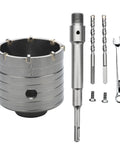 2.5 Inch Concrete Hole Saw With SDS Plus Shank And 220mm Connecting Rod, 6.3mm Tungsten Carbide Tip For Fast Drilling Through Concrete Cement Brick Wall, Includes Center Bits, Screws, And Plastic Dust Bags