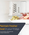 Refrigerator Air Filter 2 Pack Replacement For Frigidaire PureAir Ultra PAULTRA visible in fridge with food items