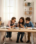 Children using Dual Power Compound Monocular Microscope For Adults And Students With 40X To 2000X Magnification in classroom setting
