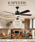 42 Inch Reversible Ceiling Fan With Integrated Light And Wireless Remote Providing Six Hella Quiet Speeds And Kickin Cooling Airflow For Your Ultimate Room Refresh, showing 6 speed options.