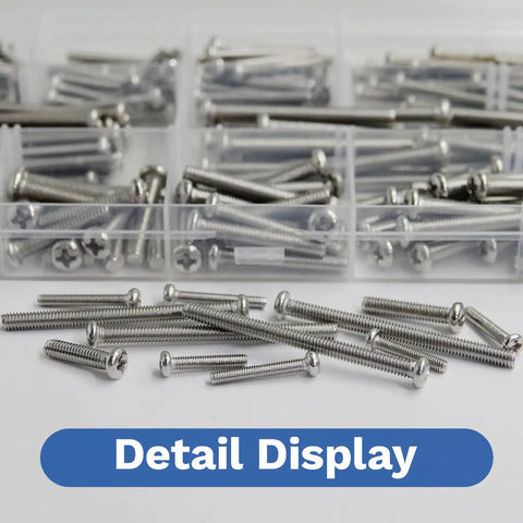 Comprehensive 186 Piece M3 And M4 Machine Screw Kit With Phillips Pan Head Stainless Steel Bolts for mounting wall plates