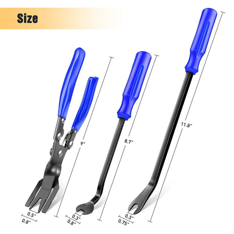 Three Piece Auto Trim Removal Tool Set No Scratch Pry Tools With Handy Storage Bag For Car Body Clips Door Panels