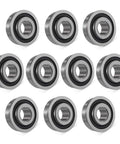 Bonbo 10-pack flanged ball bearings, silver with black seals, 1/2 in ID x 1-3/8 in OD for lawn mower