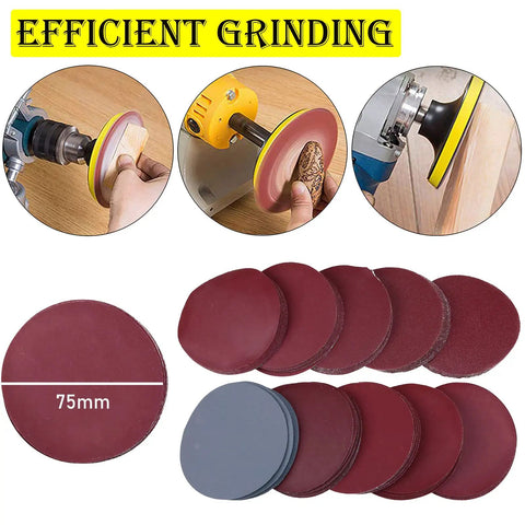 100 Pack 3 Inch Sanding Discs Set From P80 To P3000 With 10 Discs Per Grit Silicon Carbide For Wood Metal Auto Finishing