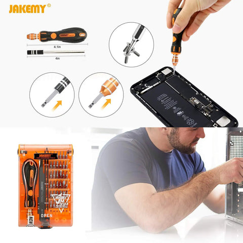 Magnetic Precision Screwdriver Set With 36 Bit Types 43 In 1 Repair Kit Including Opening Tools Tweezers Extension Bar Pry Picks For Phones PC And Electronics Do It All For iPhone Android And More