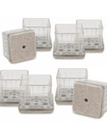 1 Inch Square Chair Leg Tips with Beige Felt Bottom No Slip Heavy Duty Silicone Caps 8 Count