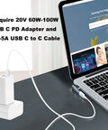 Magnetic USB C T Tip Charging Adapter With Two Heads For Type C 100W Fast Charging connected to 2013-2015 MacBook