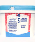 Back view of Ultrafine Granulated Baker's Sugar Two Pack 3.5 Lb Easy Baking Tub with blue lid and detailed label.