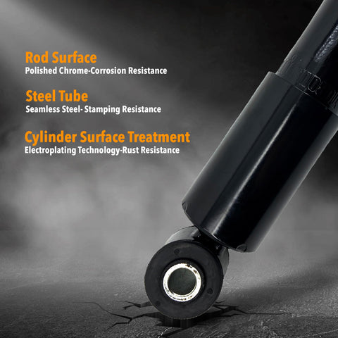 Close-up of Beefed Up Heavy Duty Cab Shock Absorber Set For Peterbilt 357 367 375 376 377 378 379 386 388 389 2 Pack showing steel tube and cylinder