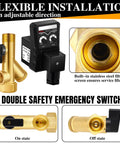 Two Sets Air Compressor Electronic Drain Valve Kit with 110V timer, brass fittings, braided steel hose, safety emergency switch
