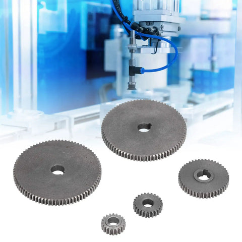 Top Tier 5 Piece Mini Lathe Gear Replacement Kit With T80 T45 T25 T20 Metric Sizes for Metal Cutting Tooling, various sizes visible.