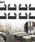Outdoor Furniture Clips Set for Sectional Sofas, Plastic Patio Sofa Connectors to Lock Gaps Tight, 4/8 Pack Black
