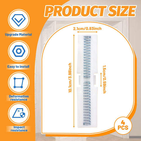 4 Pack Nylon Bi Fold Closet Door Slide Guide With Spring Rail Top Mount Folding Door Track Replacement - Product Size Diagram