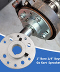 Go Kart Rear Sprocket Kit 60T 420 Chain With 1 Inch Bore And One Quarter Inch Keyway, 8 Hole Hub, Heavy Duty Steel