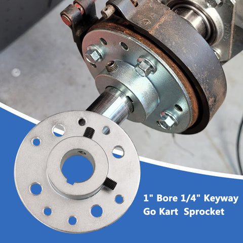 Go Kart Rear Sprocket Kit 60T 420 Chain With 1 Inch Bore And One Quarter Inch Keyway, 8 Hole Hub, Heavy Duty Steel