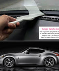 Long Handle Bulldozer Squeegee For Car Windows And Glass Tinting Flat Paddle Scrubber Tool in use on car windshield