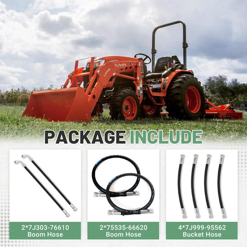 Front Loader Hydraulic Hose Kit For Kubota LA350A LA401 LA402 LA402-1 With hoses and tractor display package include
