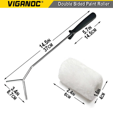 Pro Grade Small Paint Roller Kit Packed With One Frame And Ten Premium Covers Tailored For Fences Balusters Pipes And Tubes Slips Into Cramped Spots Like Butter Constructed To Resist Flaking guarantees a clean double-sided paint roller with a foam cover.