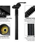 Adjustable Mountain Bike Suspension Seat Post Aluminum 300mm Length Fits 25.4mm 27.2mm 28.6mm 31.8mm 33.9mm with spring and welding details