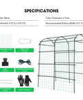 7Ft Arch Trellis For Climbing Plants With Adjustable Width And Sturdy Metal Tunnel Design Nylon Netting Included Perfect Garden Archway