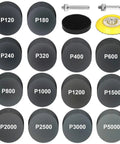 140Pcs 3 Inch Wet Dry Sanding Discs Kit With Pro Grade Grit Range From 120 To 5000 Silicon Carbide Hook And Loop Sandpaper shown
