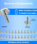Marine Grade Stainless Steel Boat Cover Snap Kit 150 Pieces Three Eighth Inch Socket Fasteners product image with screws and sizes
