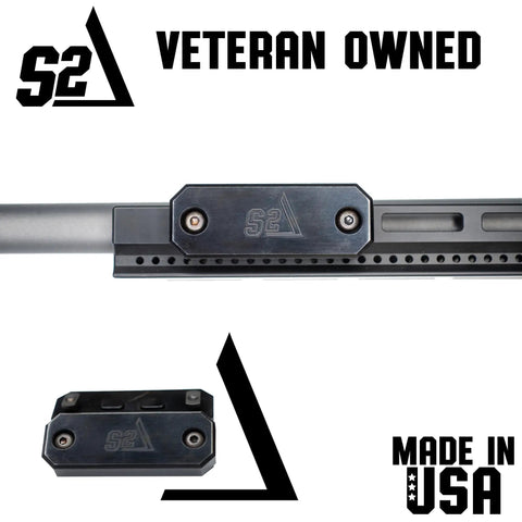 External Forend Weight Kit For M-LOK Rails, 12 Oz Nitride Coated Carbon Steel, mounted on rifle for improved stability