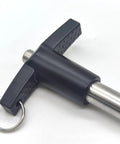 2 Pack T Handle Ball Locking Pins With Rope Quarter Inch Diameter 2 Inch Length 304 Stainless Steel Pin With Aluminum Grip