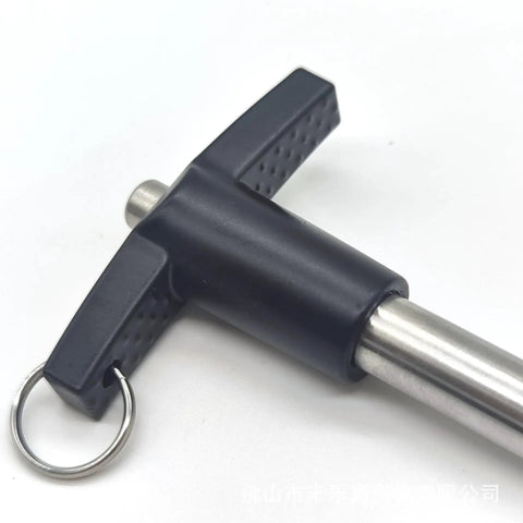 2 Pack T Handle Ball Locking Pins With Rope Quarter Inch Diameter 2 Inch Length 304 Stainless Steel Pin With Aluminum Grip