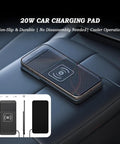 Sweet Qi Wireless Charging Pad For Chevrolet Bolt Ev featuring thick non slip silicone base on car interior, showcasing 20W output.