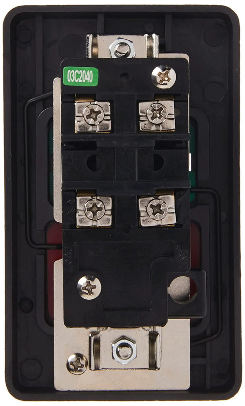 Rock Solid Dual Voltage Toggle Switch For Single Phase Motors Featuring Lockout Safety Button And Straightforward Fitment With Standard Electrical Boxes built with durable materials.