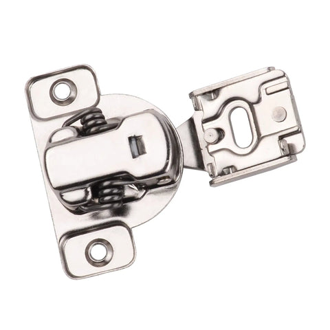 Nickel Plated Soft Close Cabinet Hinges With Half Inch Overlay Ten Pack Includes Mounting Screws And Hardware