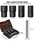 Lug Nut Removal Kit For Stripped And Frozen Bolts With Half Inch Drive 5 Piece Wheel Lock Set with socket sizes 17-22mm