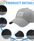 Men's Dope Breathable Light Gray Tennis Cap, Lightweight Adjustable Baseball Hat displayed with feature details