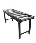 Intsuprmai 9 Roll Adjustable Conveyor Stand Table, heavy duty roller station with chrome rollers for workshop use.