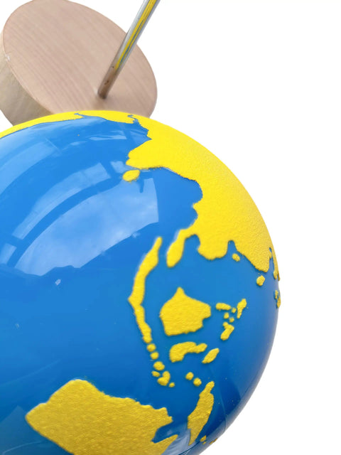 Sandpaper Globe For Sensory Geography Learning Land And Water Tactile Globe In Solid Beechwood Kid Friendly Geography Toy