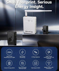 Real Time Power Monitor For Your Home With 16 Channel 50A Clamp-On Sensors, device and sensors shown in a display setting.