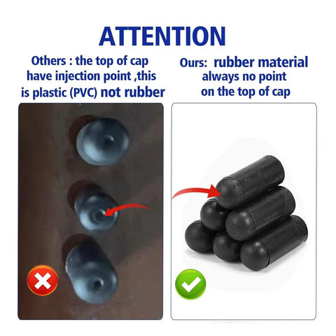 Cool 80 Pack Black Rubber Vacuum Caps Kit, Universal Carburetor Dust Plugs And Valve Stem Hose End Covers, Multi-Size Heat Resistant Sealers In Handy Box For Quick Fixes. black rubber caps, PVC vs rubber comparison