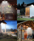 Heavy Hitter Solar Powered Shed Lights With Switch And Motion Sensor 3000 Lumen Indoor Outdoor Pendant Lamp For Garage Backyard illuminated in outdoor settings.