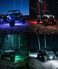 UTVs with Whipless Led Whip Lights Kit With Rocker Switch Dual Control And Adjustable Mounts in multi-color settings