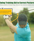 Man using Connector Golf Swing Trainer Set Of 2 For Posture Correction And Consistency Improve Full Swing Power Mastery, Great For Golfers
