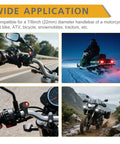 Light Bar Wiring Harness Kit With Handlebar Switch for 12V LED Bars and Fog Lights, universal fit on various vehicles shown in use