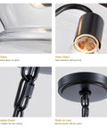 Firedanz 3-Light Glass Pendant Light, Height Adjustable - Close-up of clear glass shades and adjustable chain detail.