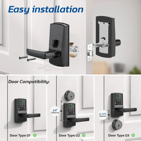 Heavy Duty Keypad Smart Door Lock With Fingerprint Keyless Entry And Digital Deadbolt Alternative For Front Doors In Matte Black Aluminum Build With No Sweat Setup For Top Tier Home Security Upgrades