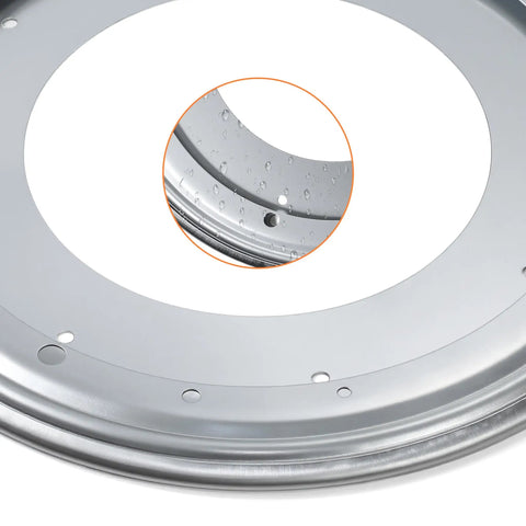 Close-up of Heavy Duty Lazy Susan Bearing 8 Inch Turntable Hardware 400 Pound Capacity Zinc Plated showing pre-drilled holes.