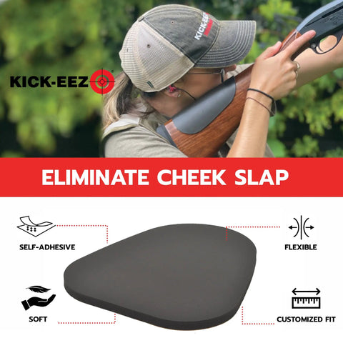 Cheek Protector Recoil Pad for Shotgun or Rifle on stock, self adhesive pad to eliminate recoil and cheek slap, microcell urethane pad.